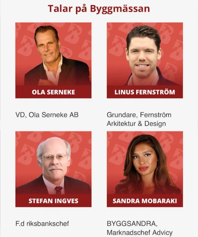 Den 5-6 mars pågår Byggmässan 🏠🏢 i Stockholm och jag kommer dit för att dela några av mina erfarenheter. Ser fram emot att lyssna på fler spännande föreläsare och hoppas vi ses! 😁